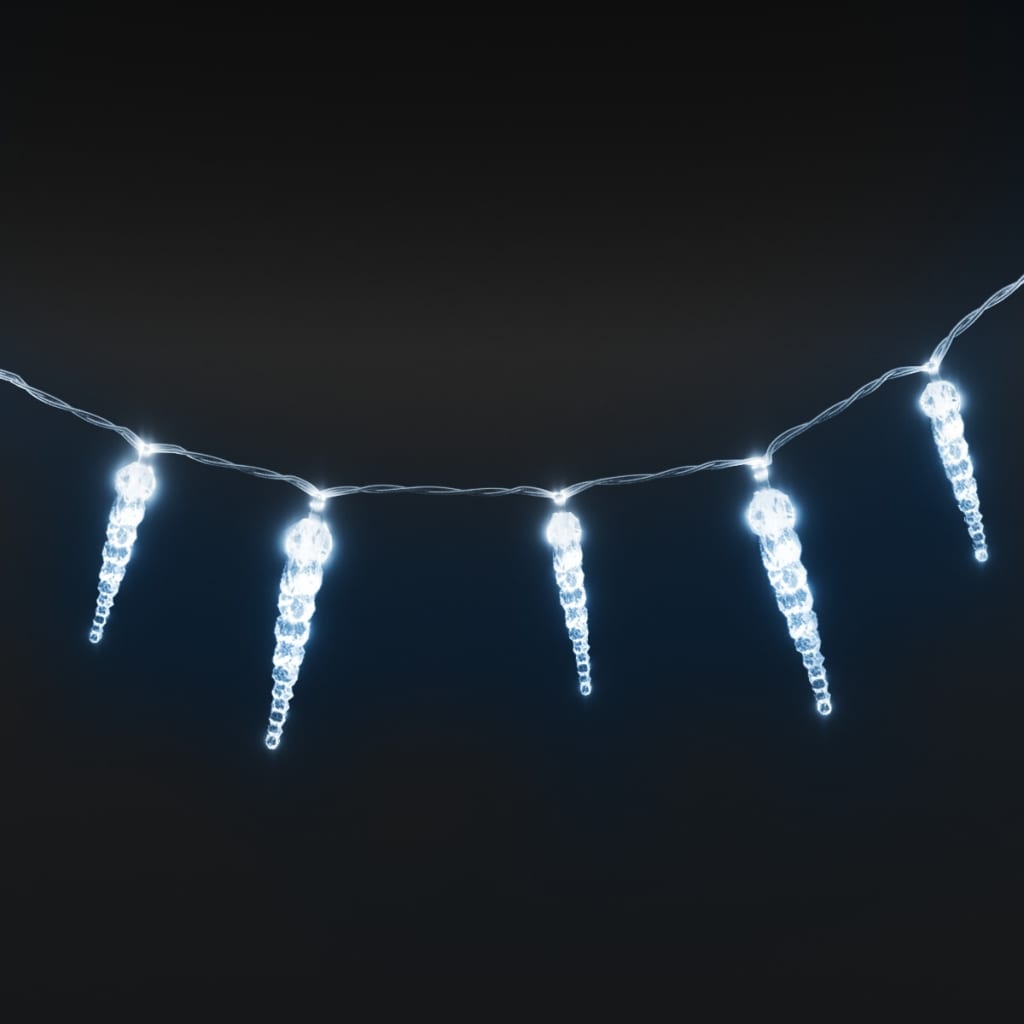 Eiszapfen-Lichterkette 40-tlg. Kaltweiss Acryl Fernbedienung