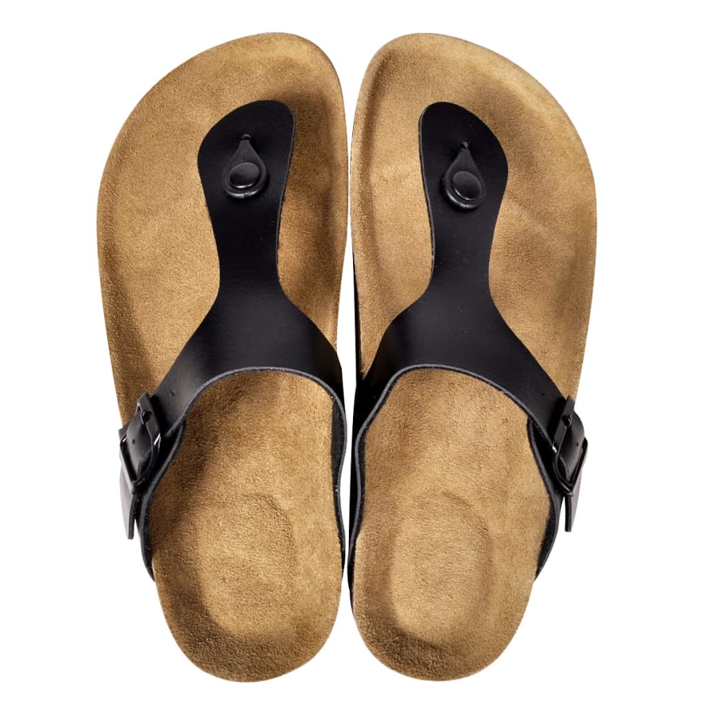 Women's Bio Cork Sandal with Flip Flop Design Black Size 39