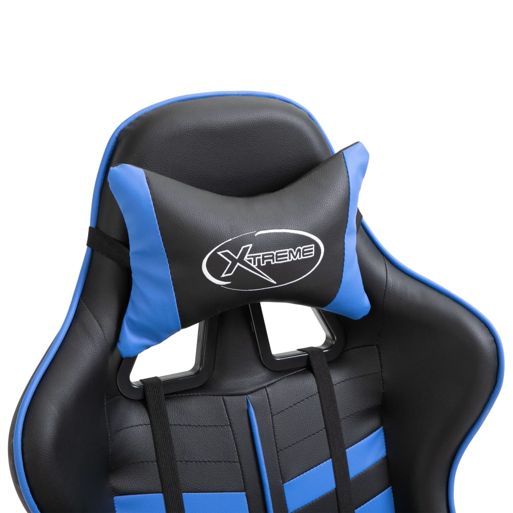 Gaming Chair Blue Faux Leather