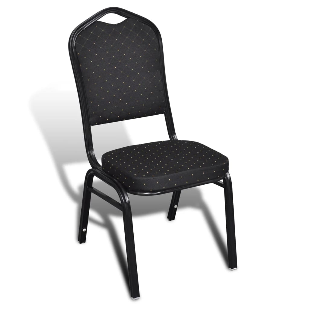 10 pcs Black Upholstered Dining Chair Stackable