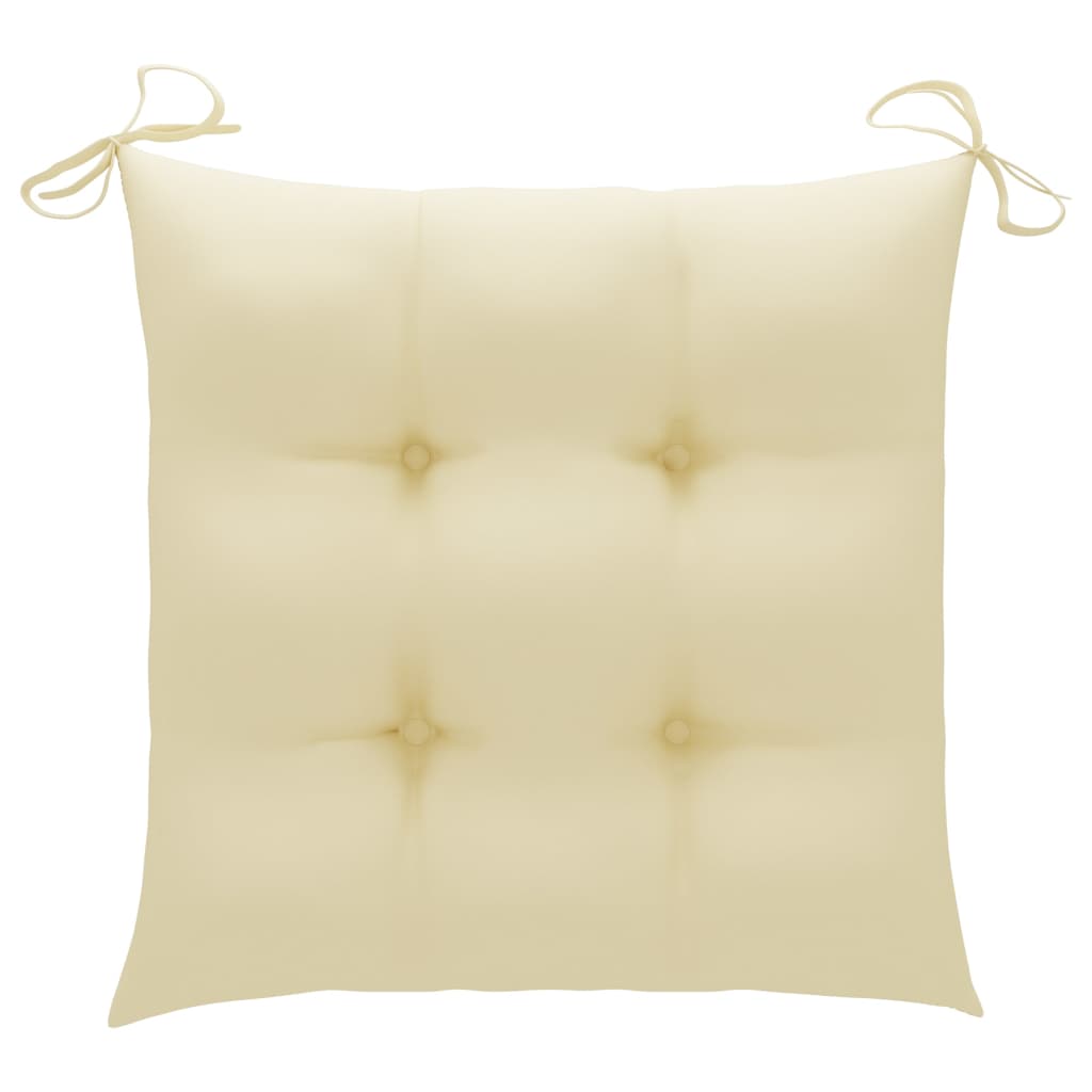 Chair Cushions 2 pcs Cream White 50x50x7 cm Fabric