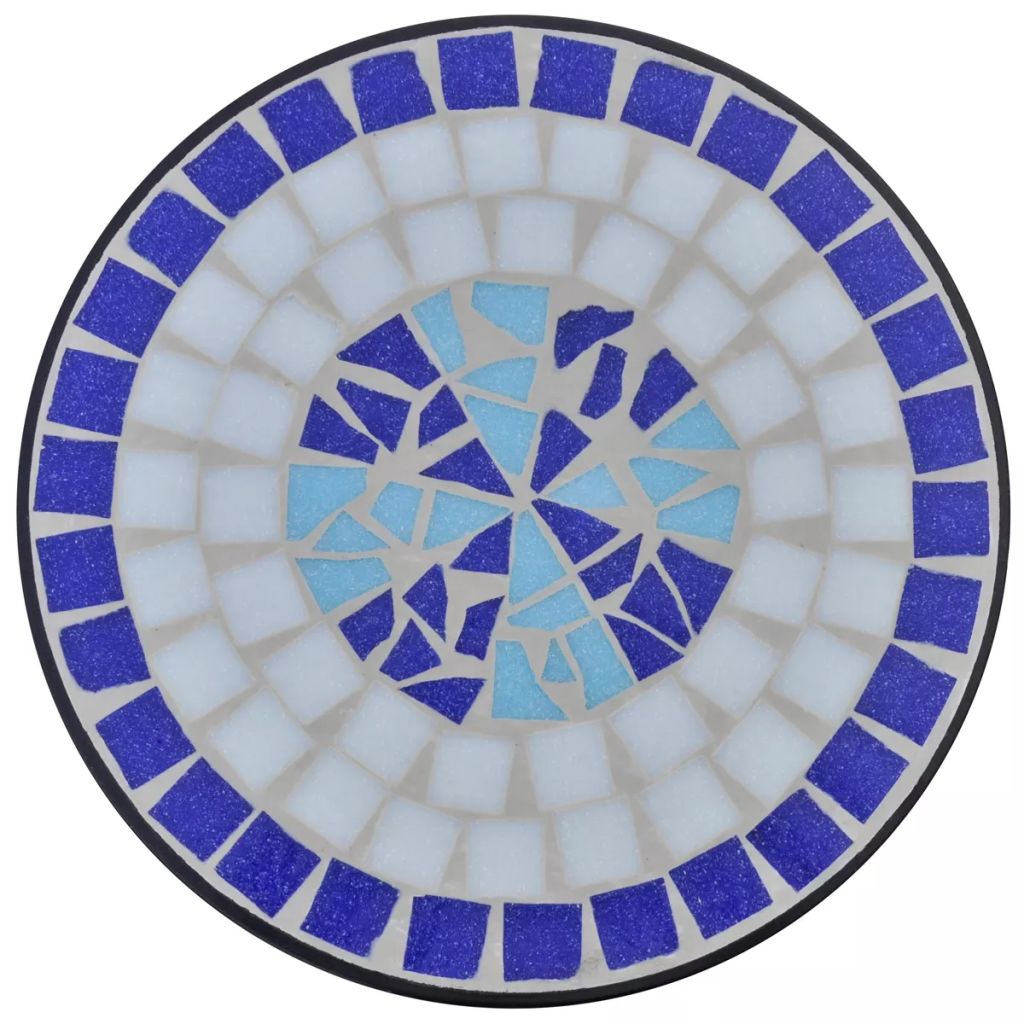 Beistelltisch Mosaik Blau und Weiss