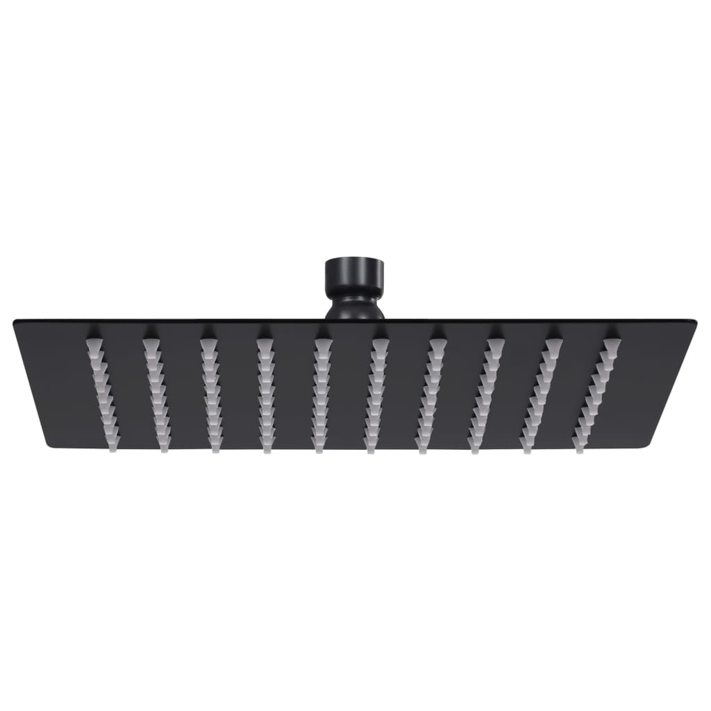 Rain Shower Head Stainless Steel 20x20 cm Square Black