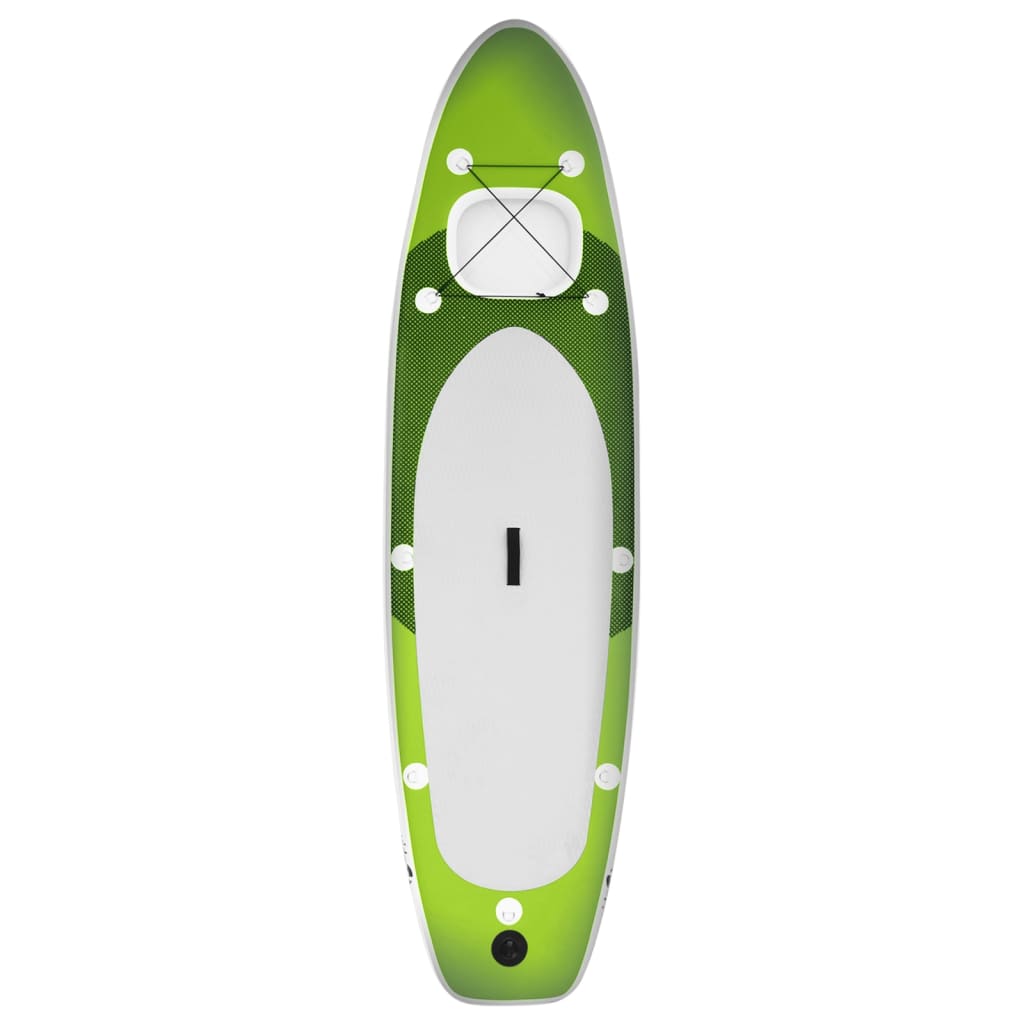Inflatable Stand Up Paddle Board Set Green 300x76x10 cm