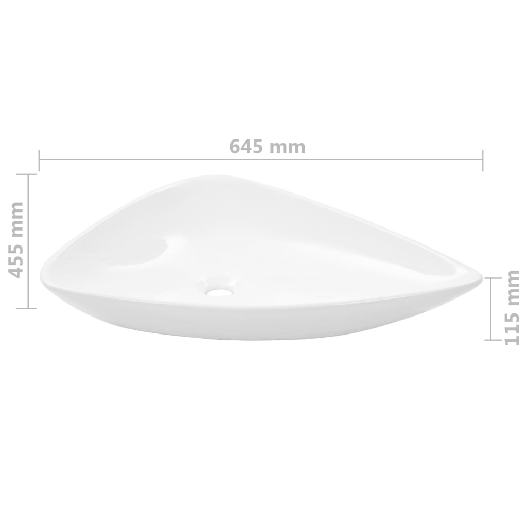 Basin Ceramic White Triangle 645x455x115 mm