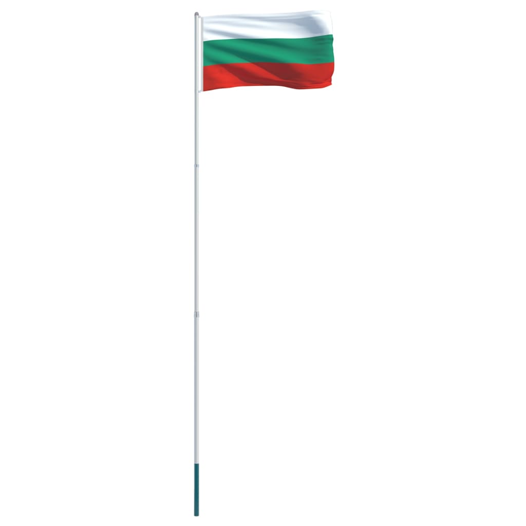 Flagge Bulgariens und Mast Aluminium 4 m