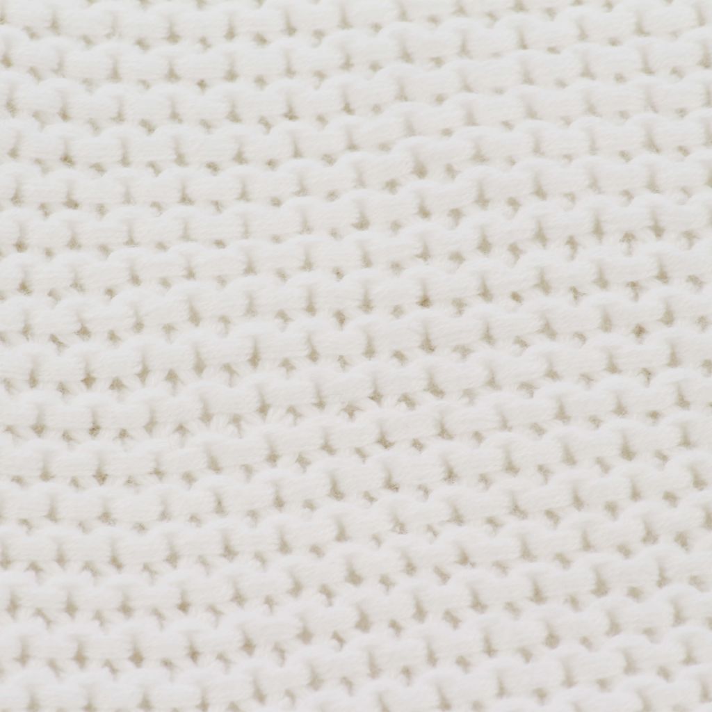 Couverture tricotée Coton 130 x 171 cm Blanc cassé