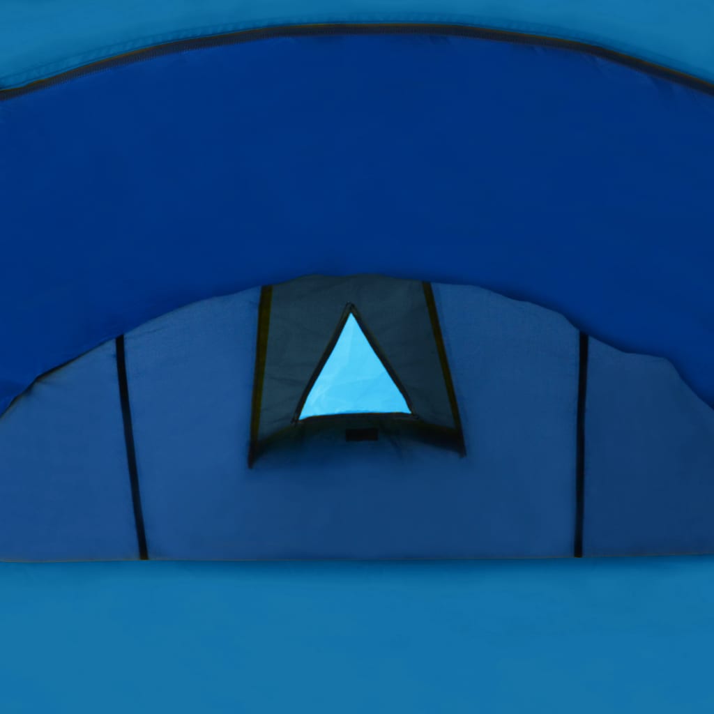 Tente de camping 4 personnes bleu marine et bleu clair