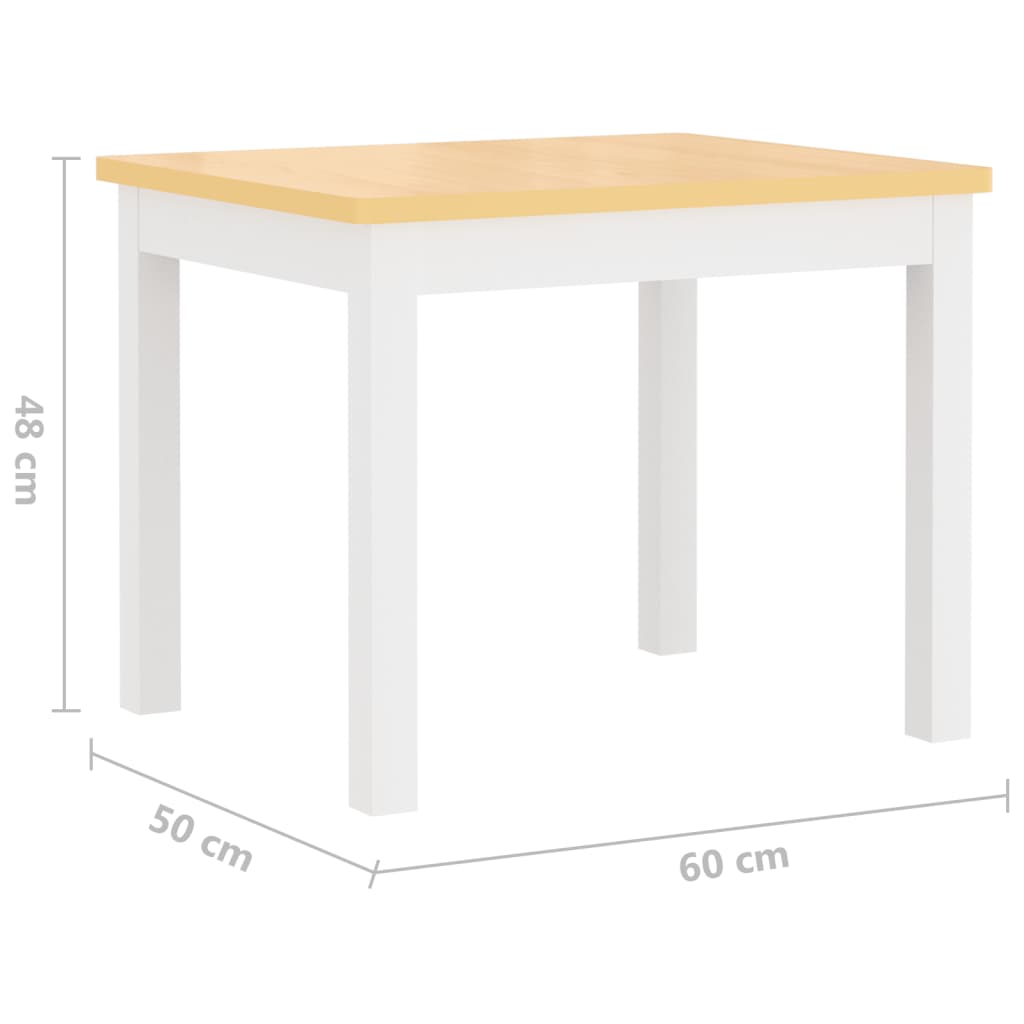 4-tlg. Kinder-Sitzgruppe Weiss und Beige MDF