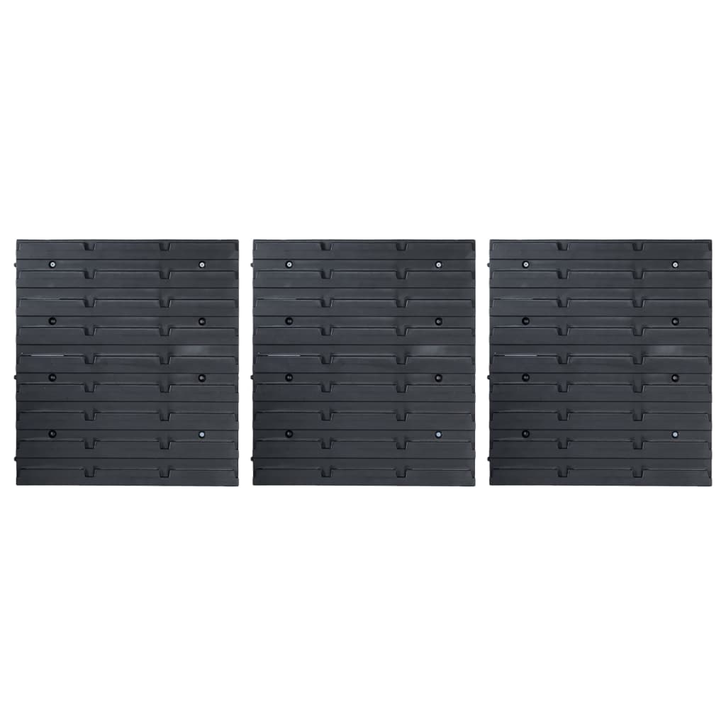 48 Piece Storage Bin Kit with Wall Panels Blue and Black