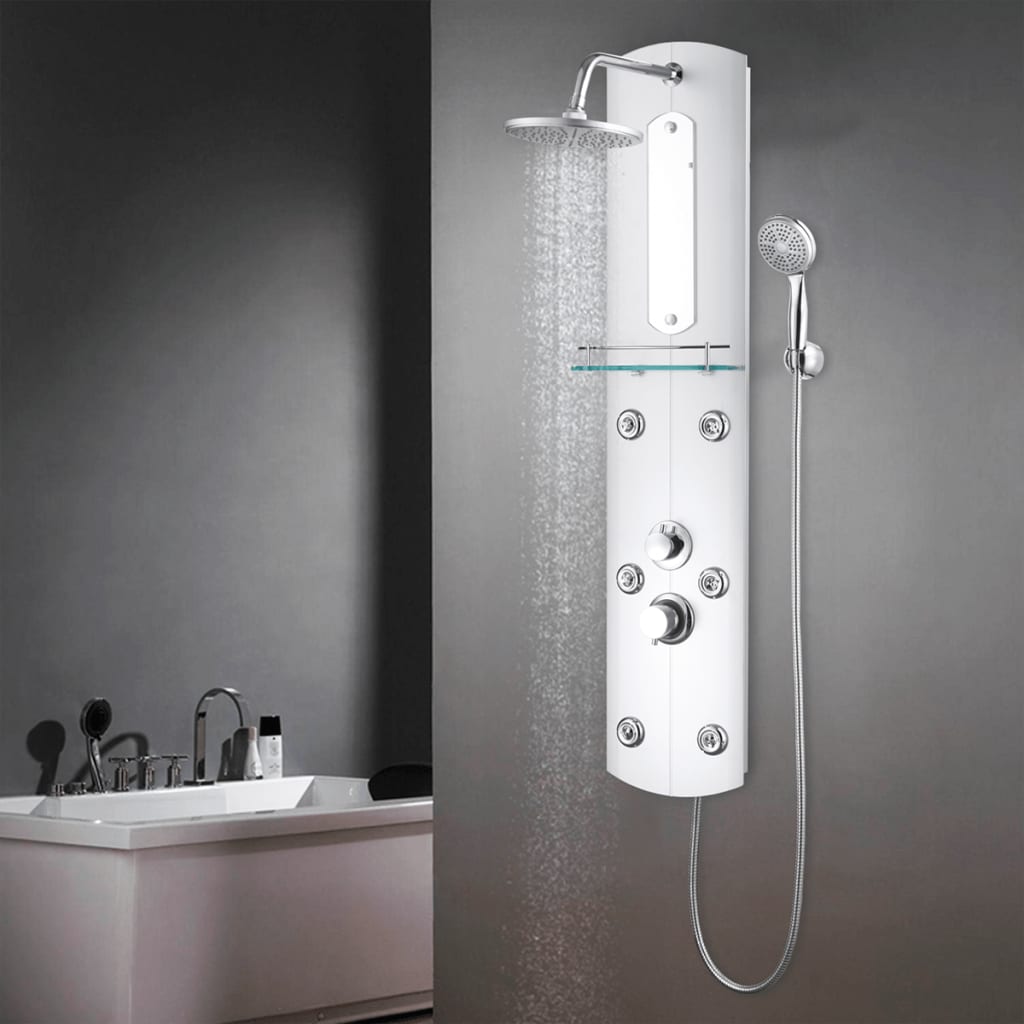 Shower Panel Unit 25x43x120 cm Silver