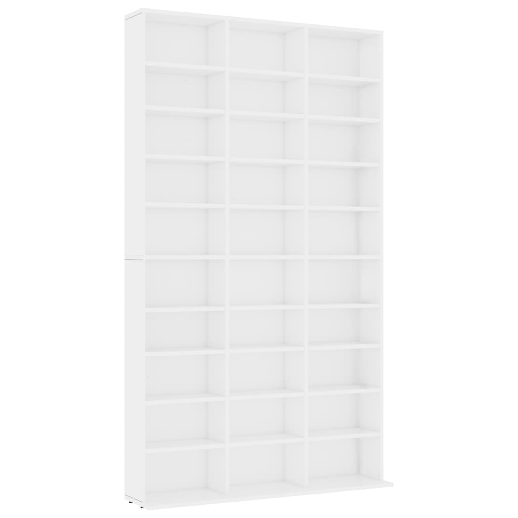 CD Cabinet White 102x16x177.5 cm Engineered Wood