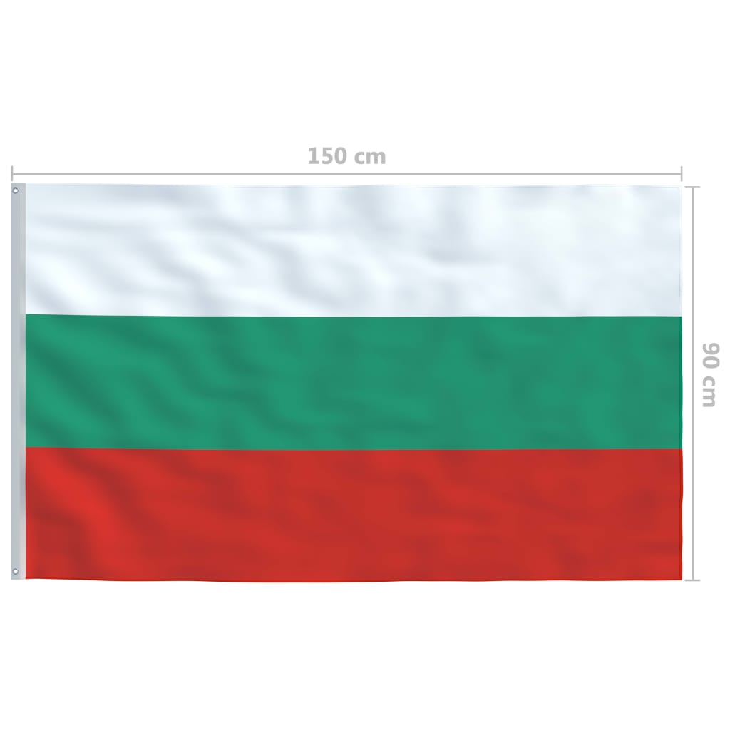Flagge Bulgariens und Mast Aluminium 4 m