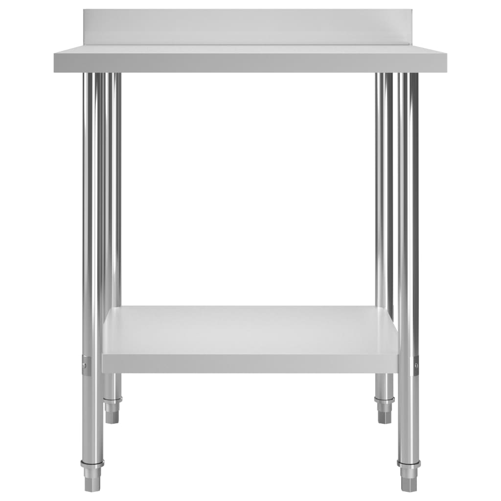 Kitchen Work Table with Backsplash 80x60x93 cm Stainless Steel
