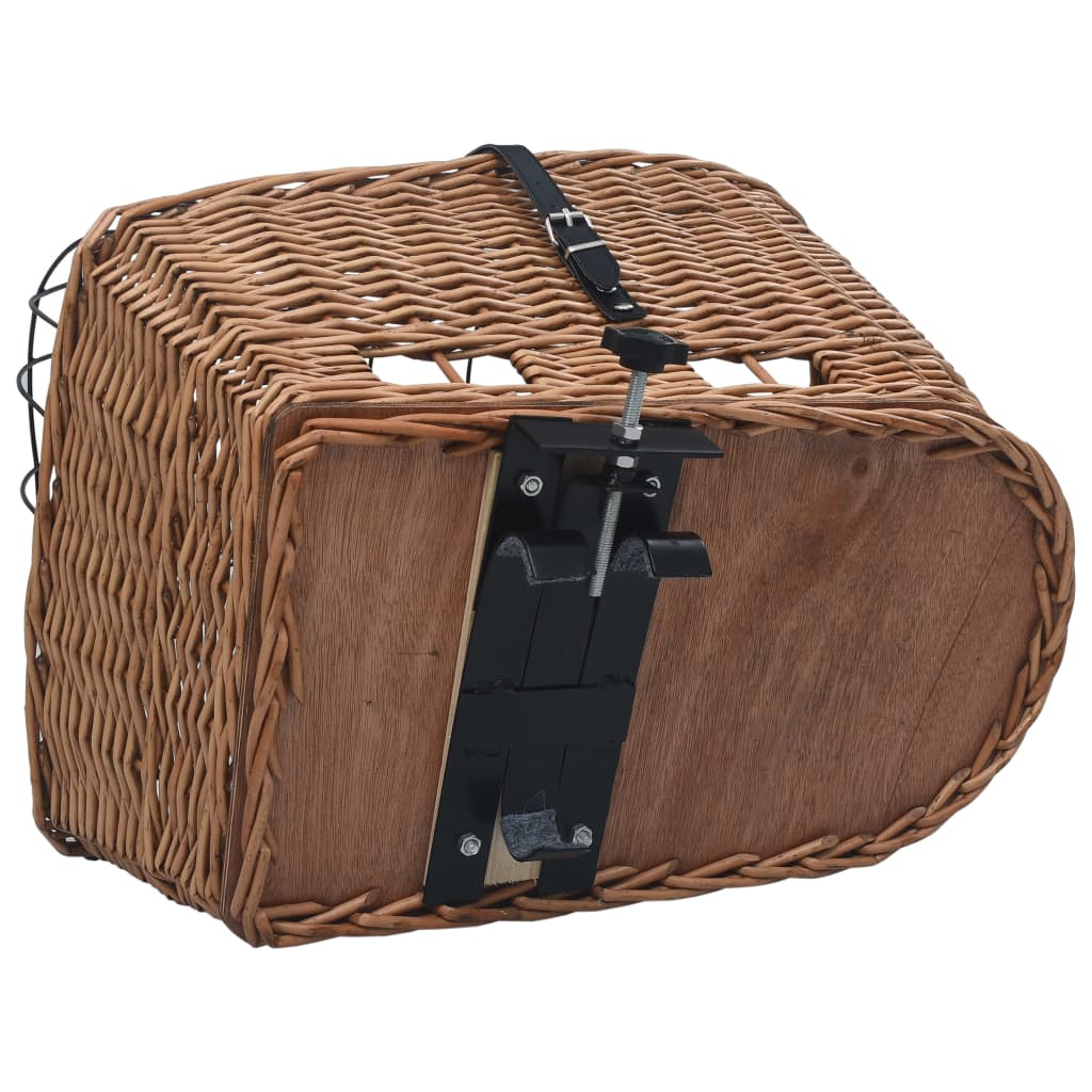 Bike Rear Basket with Cover 55x31x36 cm Natural Willow