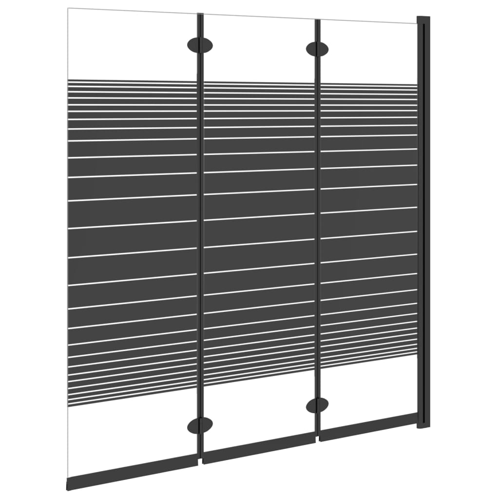 Foldable Shower Enclosure 3 Panels 130x130 cm ESG Black