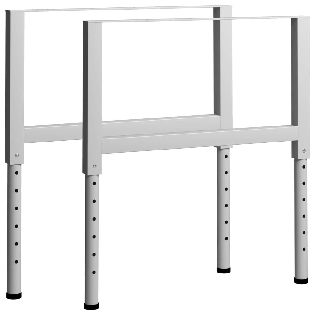 Adjustable Work Bench Frames 2 pcs Metal 85x(69-95.5) cm Grey