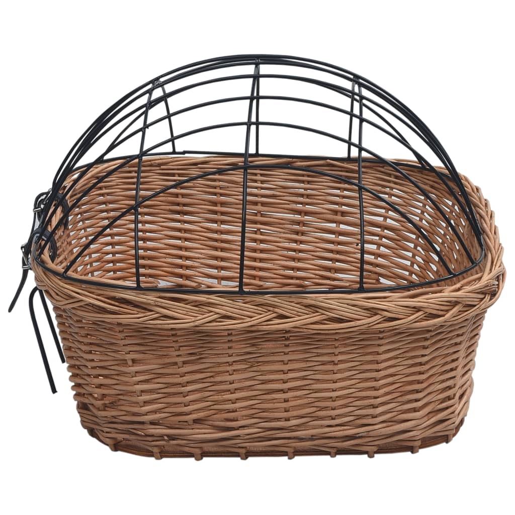 Bike Front Basket with Cover 50x45x35 cm Natural Willow
