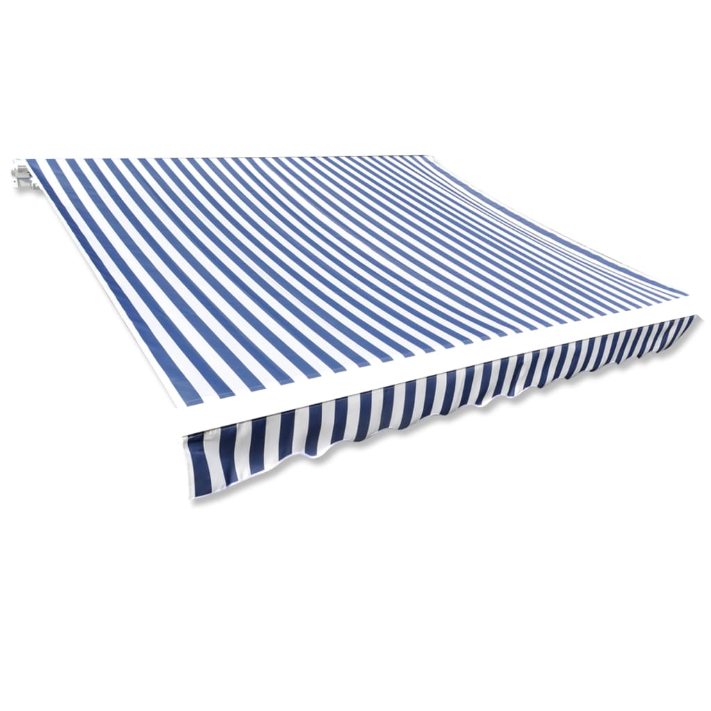 Awning Top Sunshade Canvas Blue & White 6 x 3 m