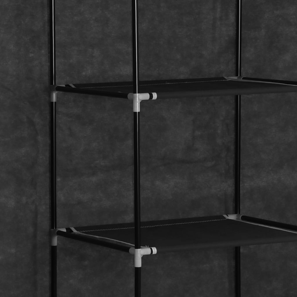 Armoire avec compartiments et barres Noir 150x45x175 cm Tissu