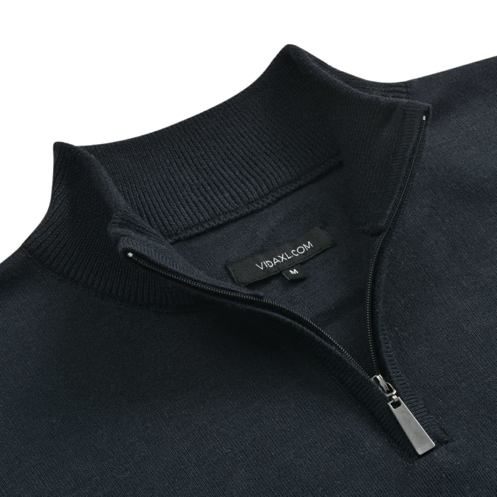 5 pcs  Men's Zip Pullover Sweaters Navy XL