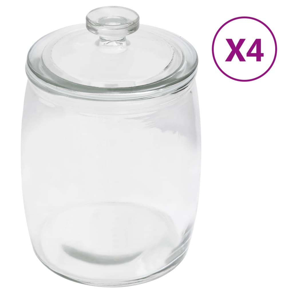 Storage Glass Jars with Lid 4 pcs 2000 ml
