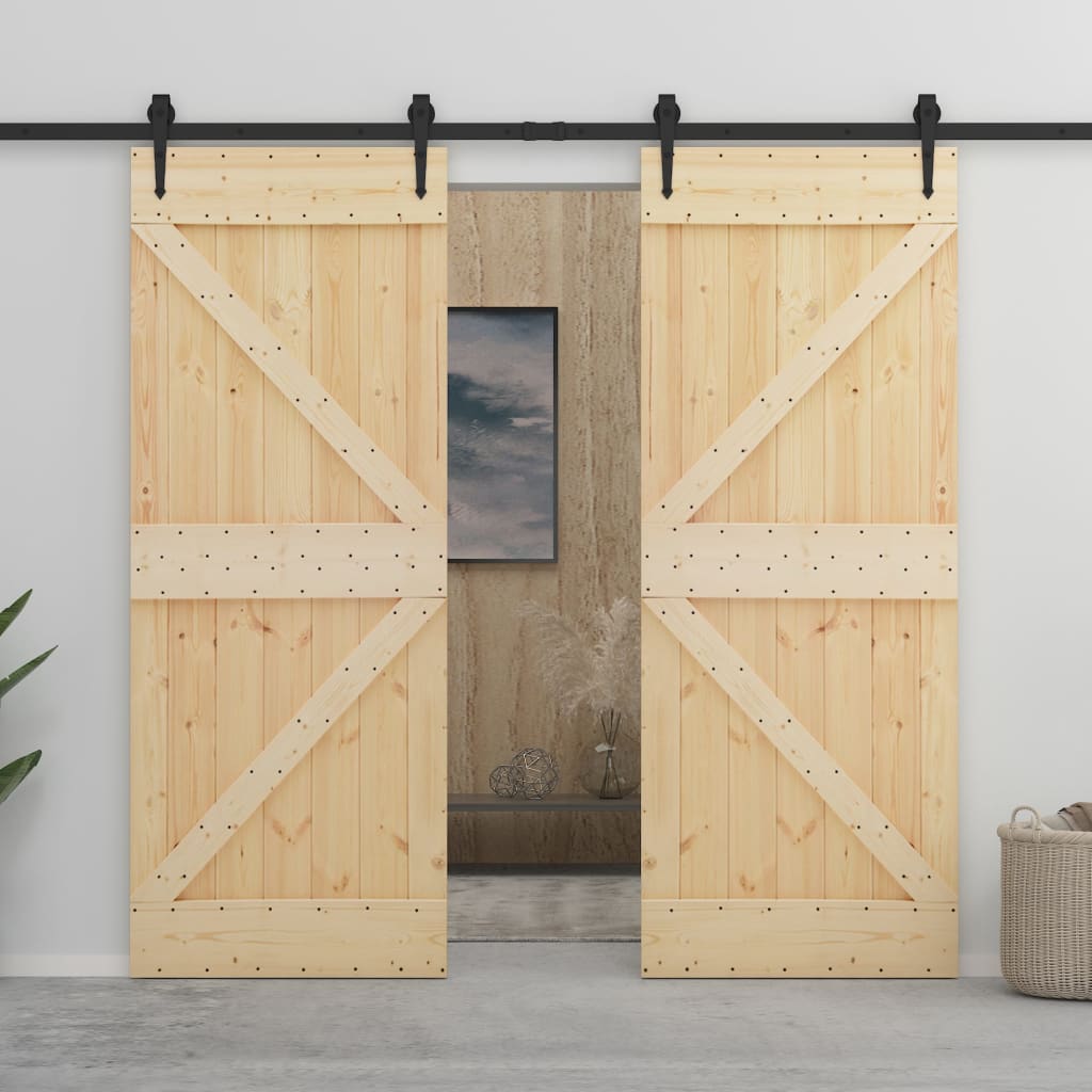 Door 90x210 cm Solid Pine Wood