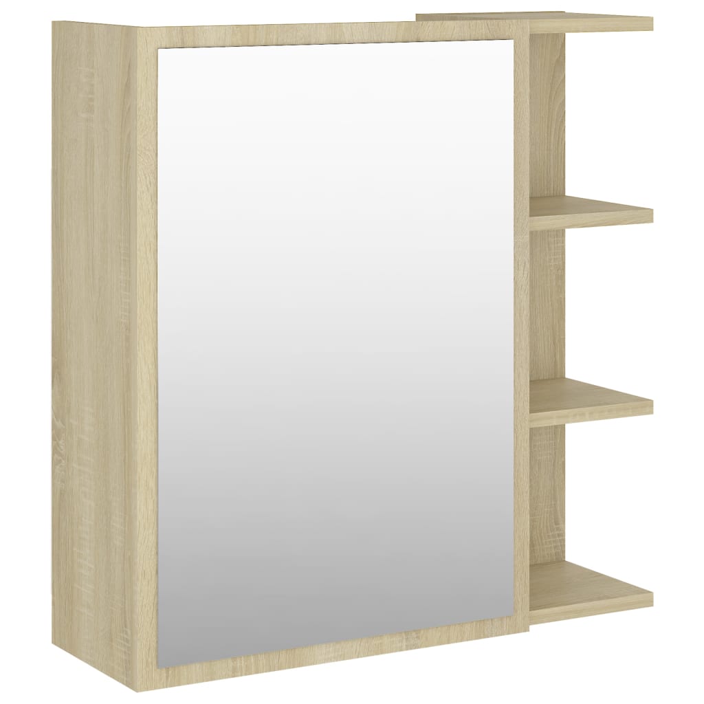 Bathroom Mirror Cabinet Sonoma Oak 62.5x20.5x64 cm Chipboard