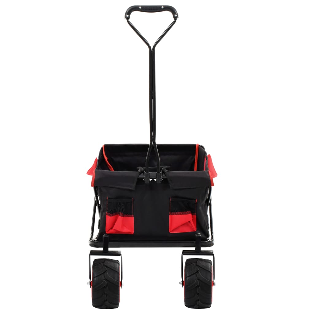 Folding Hand Trolley Metal Red and Black