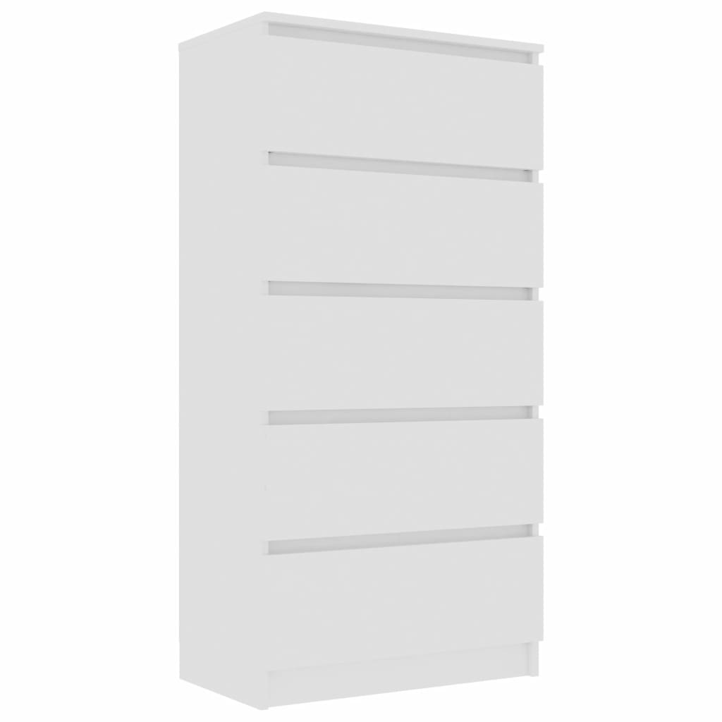 Drawer Sideboard White 60x35x121 cm Chipboard