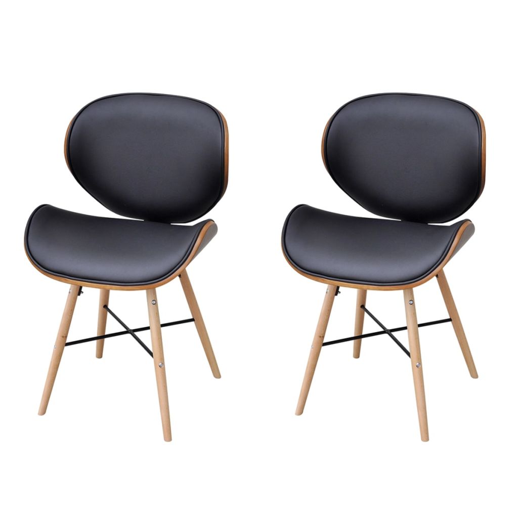 2 pcs Armless Dining Chair with Bentwood Frame