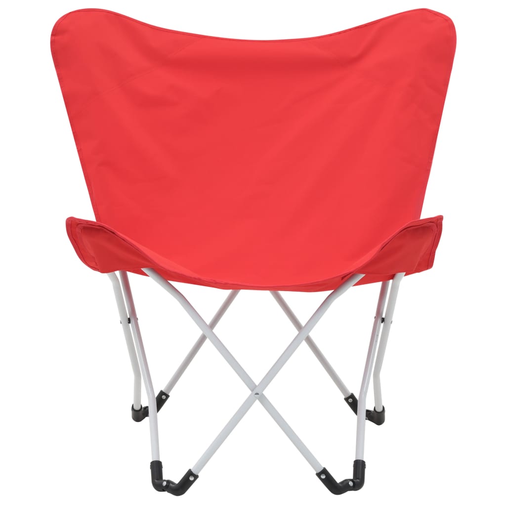 Chaise de camping pliable Forme de papillon 2 pcs Rouge