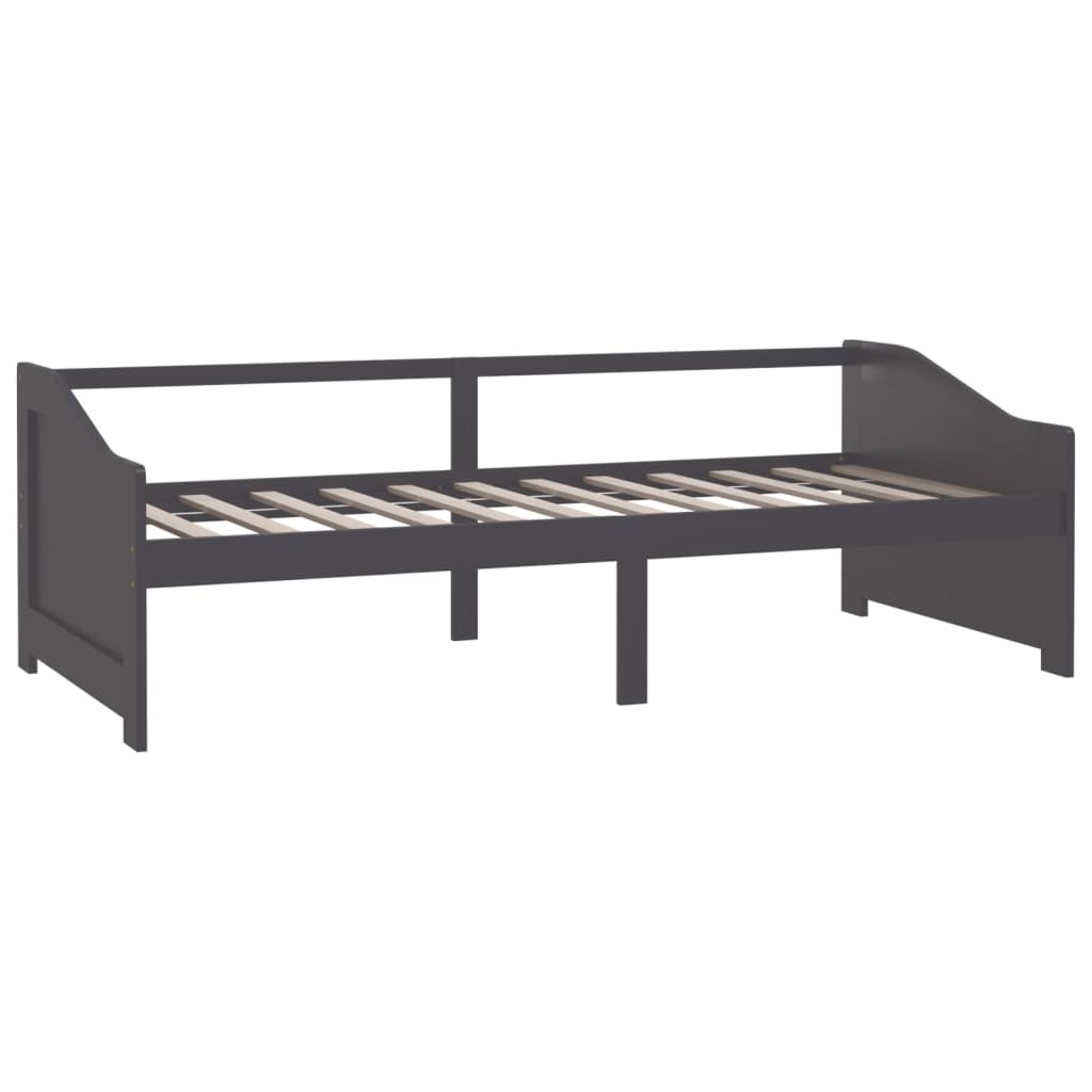 3-Seater Day Bed Dark Grey Solid Pinewood 90x200 cm