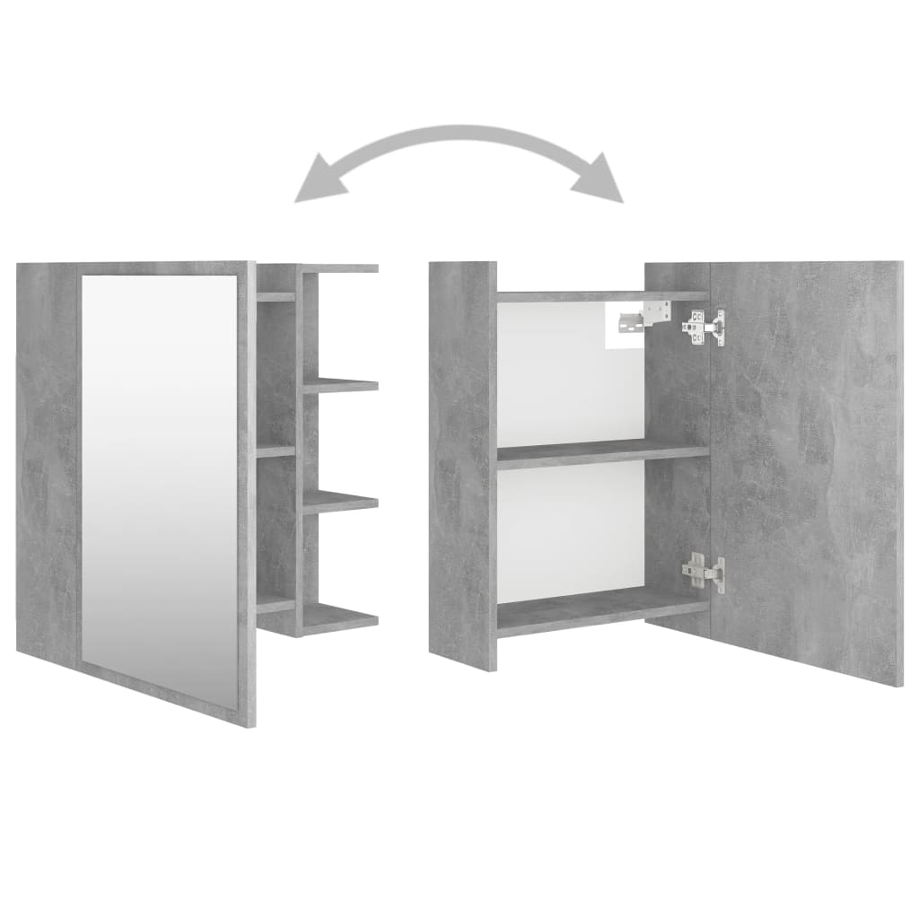 Bathroom Mirror Cabinet Concrete Grey 62.5x20.5x64 cm Engineered Wood