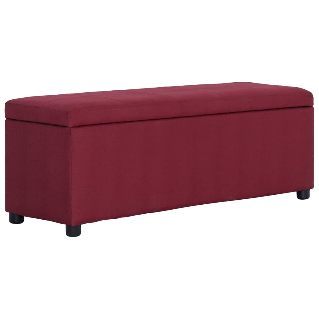 Bank mit Staufach 116 cm Weinrot Polyester 