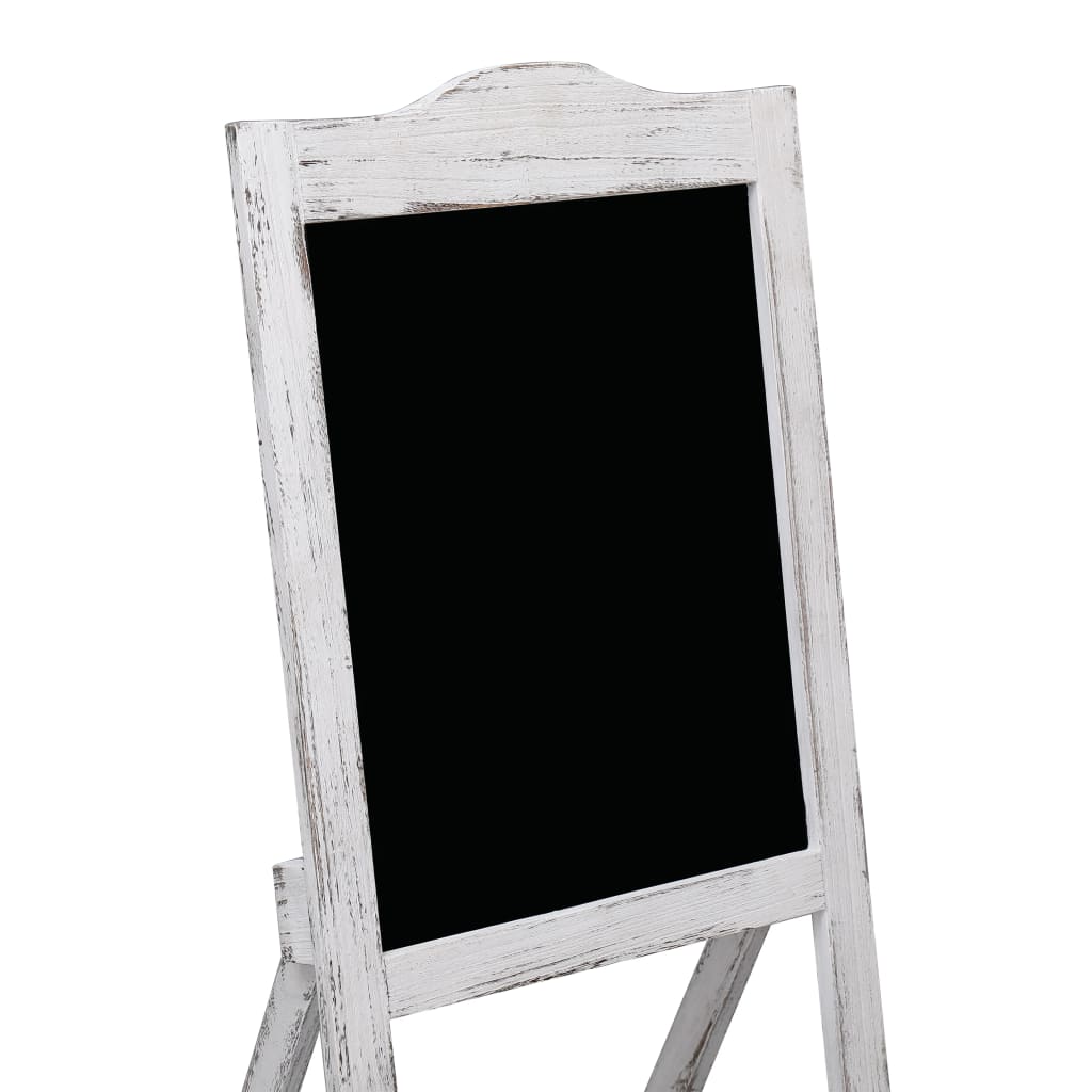 284251 Chalkboard Display Stand White 42x44x112 cm Wood
