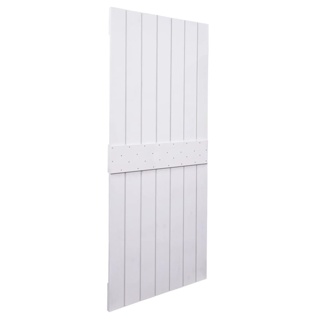 Door 100x210 cm Solid Pine Wood White