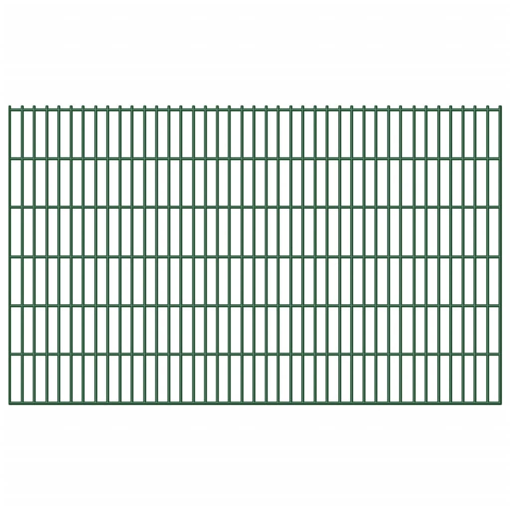 2D Garden Fence Panel and Post 123 cm 40 m Green