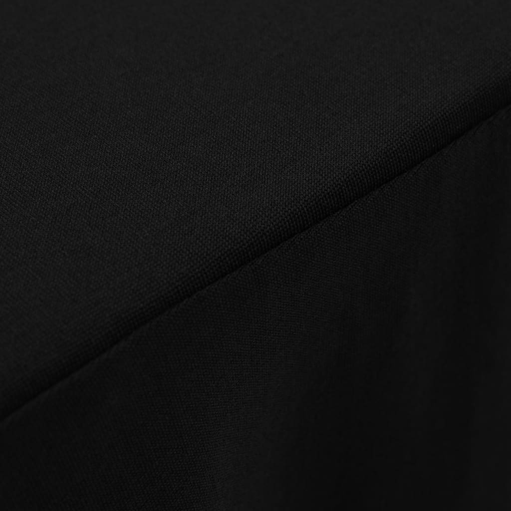 2 pcs Table Covers with Skirt Stretch 243x76x74 cm Black