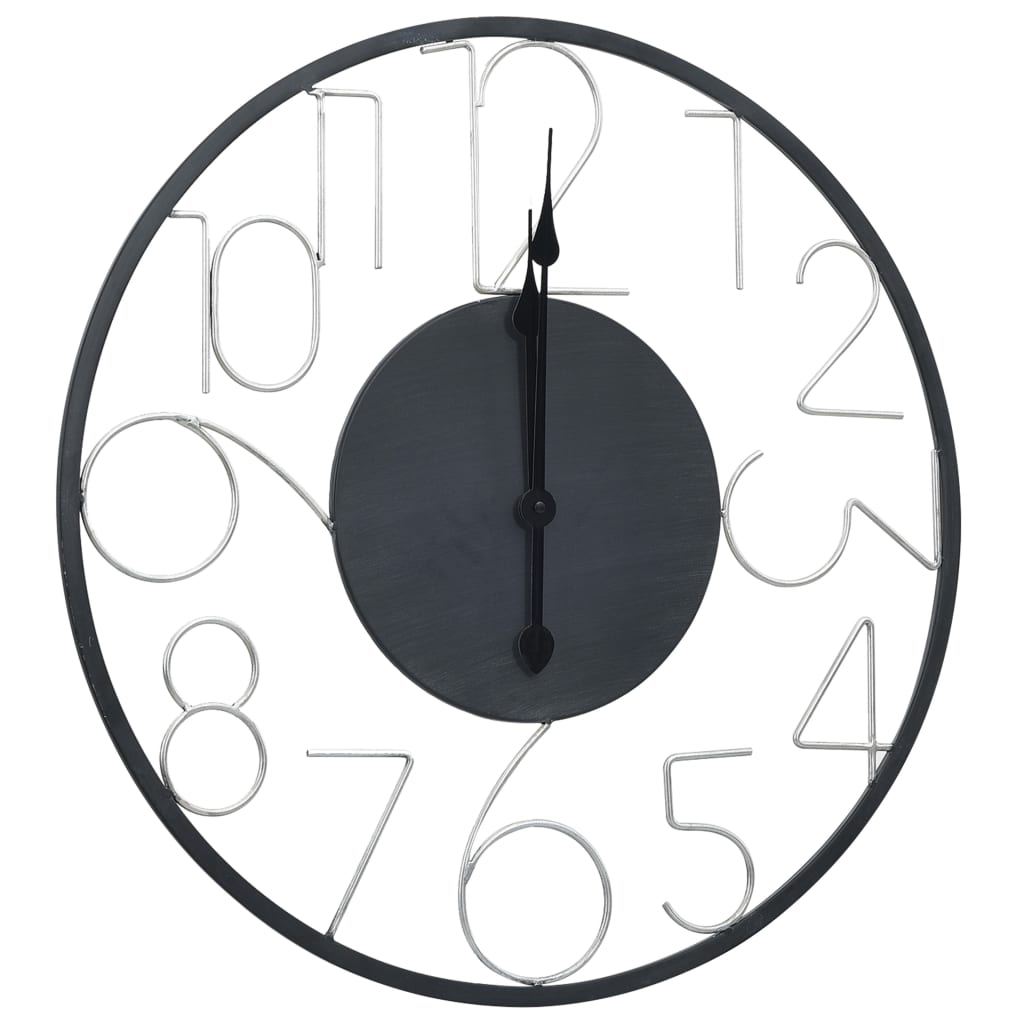 Wall Clock Black 60 cm Metal