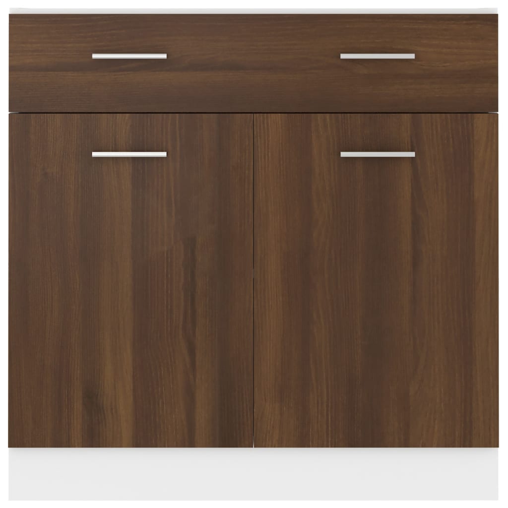 Drawer Bottom Cabinet Brown Oak 80x46x81.5 cm Engineered Wood