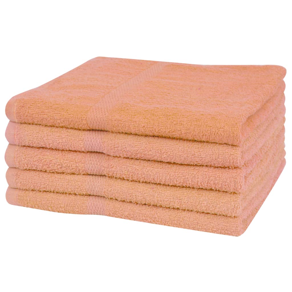 Sauna Towel Set 5 pcs Cotton 360 g/m² 80x200 cm Peach