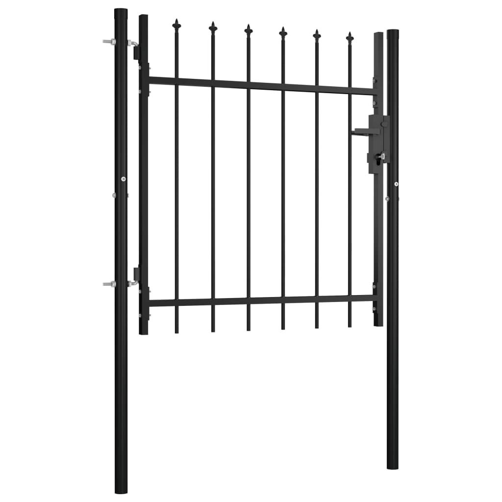 Door Fence Gate with Spear Top 100x75 cm
