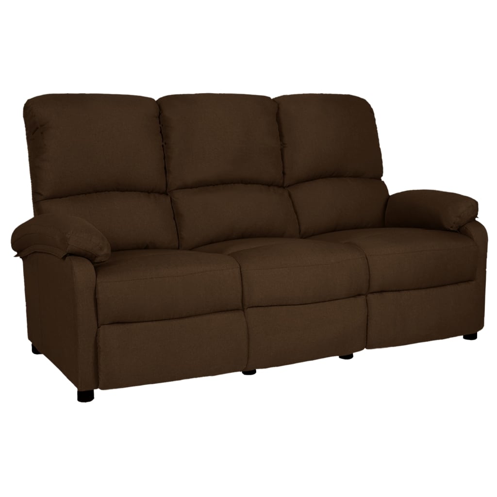 3-Sitzer-Sofa Verstellbar Dunkelbraun Stoff 