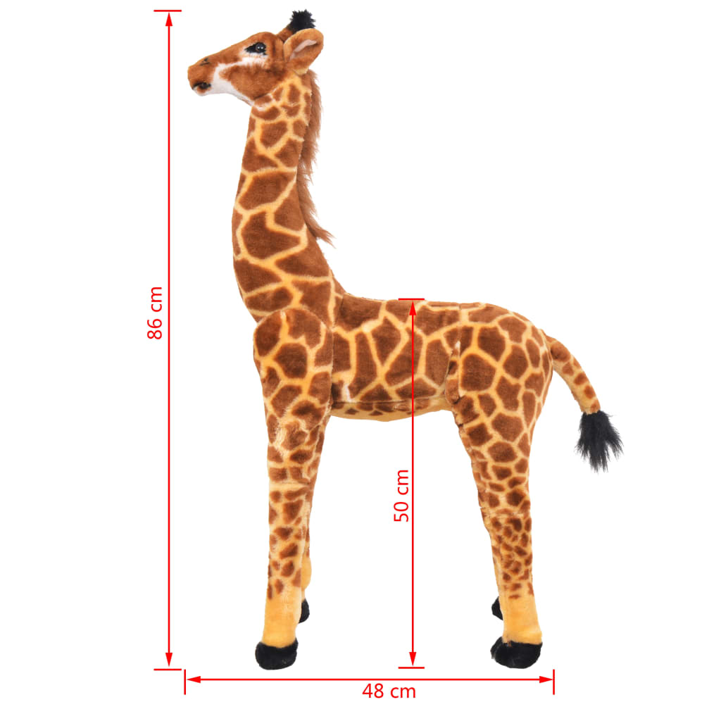 Standing Plush Toy Giraffe Brown and Yellow XXL