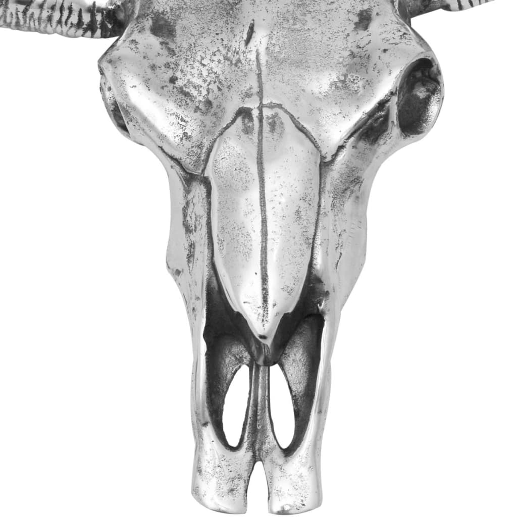 Décoration murale en forme de crâne de taureau Aluminium Argenté