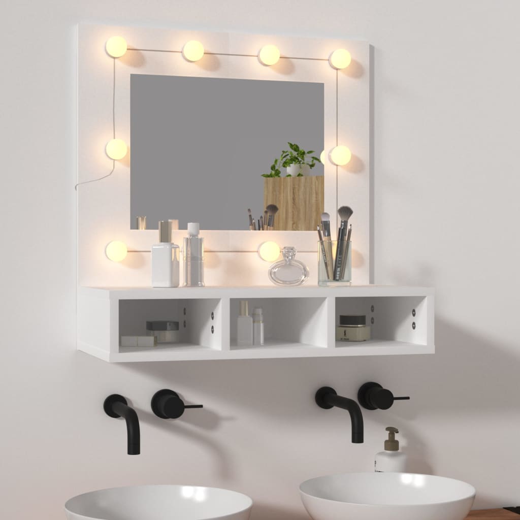 Armoire à miroir avec LED Blanc 60x31,5x62 cm