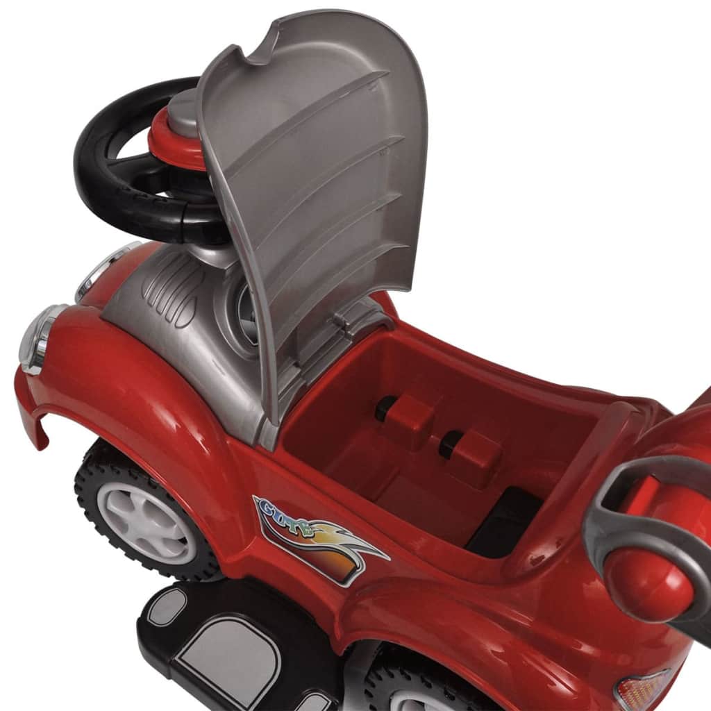 Rotes Kinder-Aufsitz-Auto mit Schubstange 