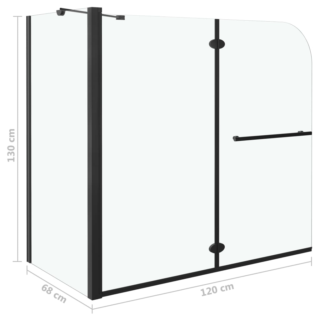 Bi-Folding Shower Enclosure ESG 120x68x130 cm Black