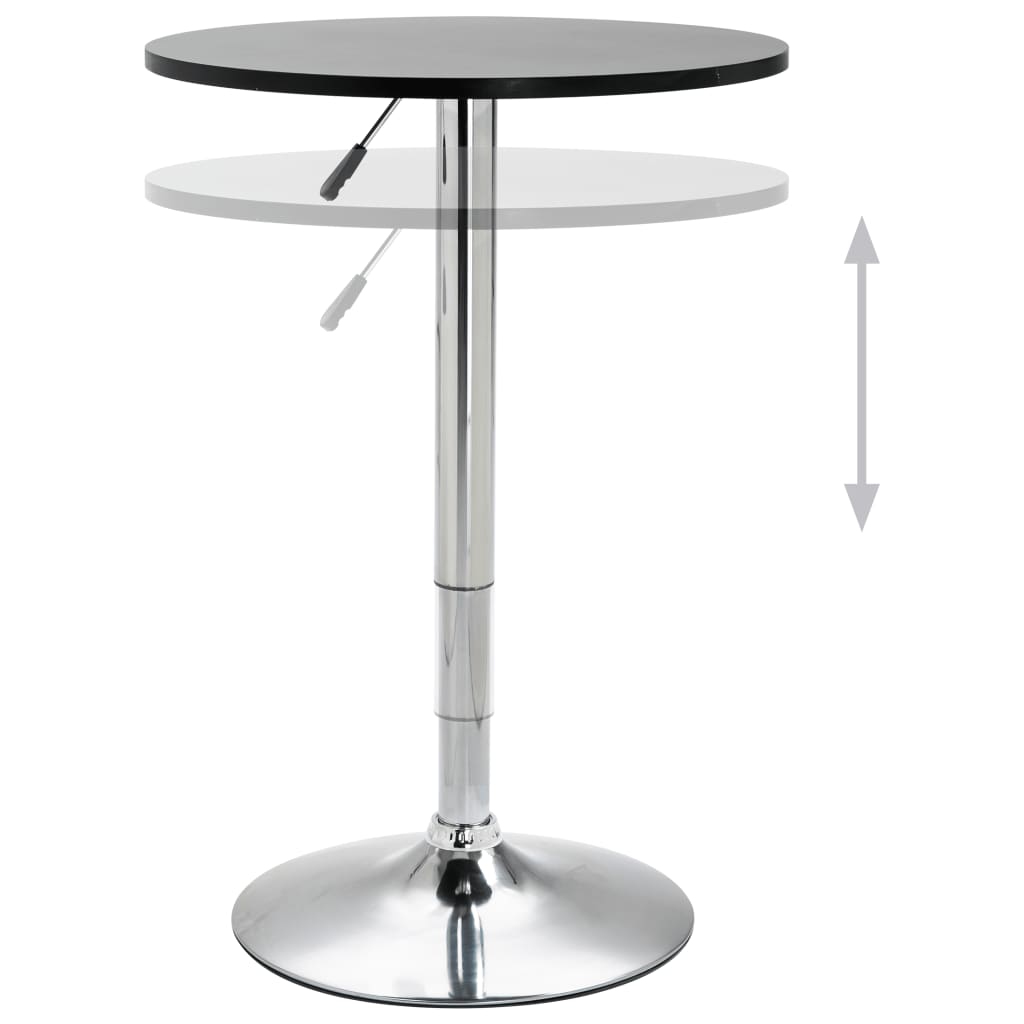 Bar Table Black Ø60 cm MDF